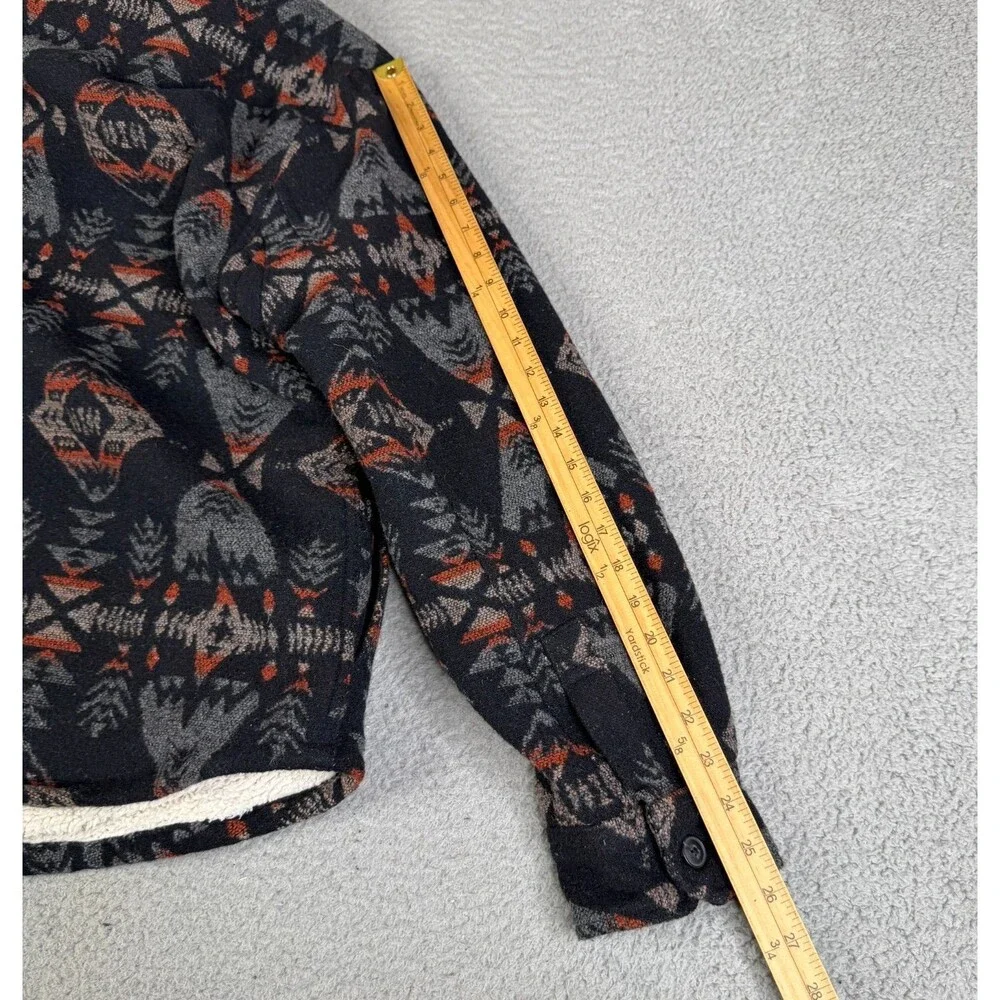 JACHS NEW YORK Jacket Mens M Wool Blend Button Aztec Sherpa Lining Fleece Ranch